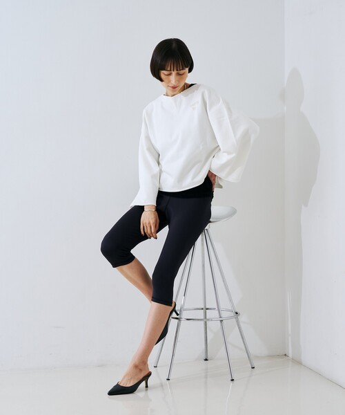 Rouge vif（ルージュヴィフ）の「【IRONING/アイロニング】ロゴショート丈スウェット/スエット logo aweat short po（スウェット・レディース・ホワイト/チャコールグレー・フリー）」の13枚目の写真