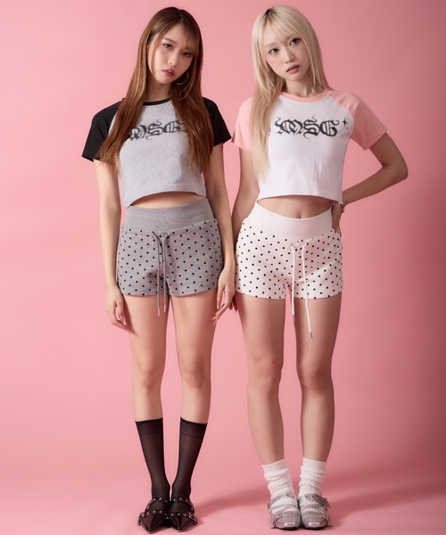 mindseeker girls(マインドシーカーガールズ)の「Wing Dot Sweat Shorts / ウィングドットスウェットショートパンツ(スウェットパンツ・レディース・ホワイト/グレー・FREE)」の19枚目の写真