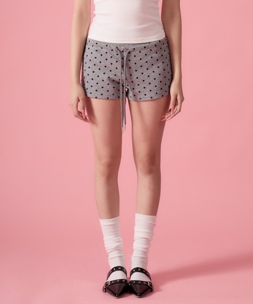 mindseeker girls(マインドシーカーガールズ)の「Wing Dot Sweat Shorts / ウィングドットスウェットショートパンツ(スウェットパンツ・レディース・ホワイト/グレー・FREE)」の9枚目の写真