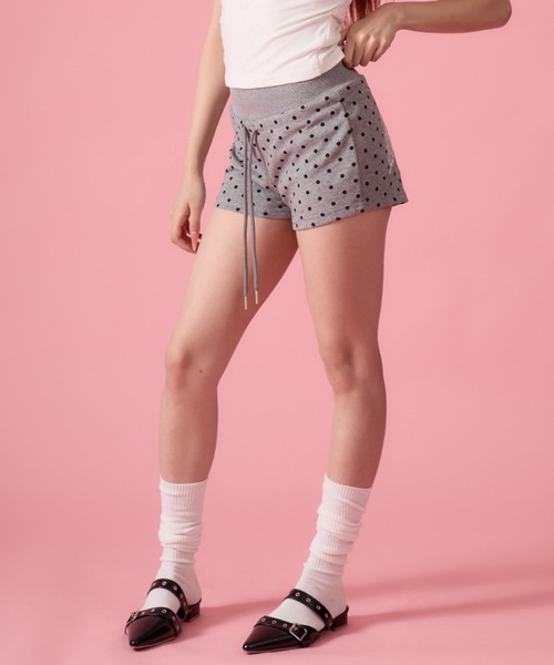 mindseeker girls(マインドシーカーガールズ)の「Wing Dot Sweat Shorts / ウィングドットスウェットショートパンツ(スウェットパンツ・レディース・ホワイト/グレー・FREE)」の10枚目の写真