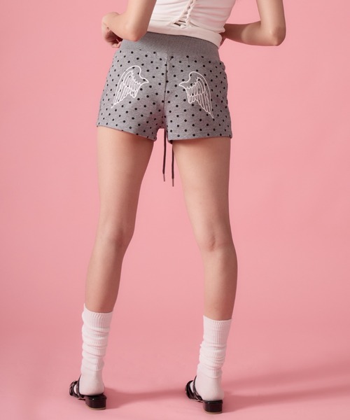 mindseeker girls(マインドシーカーガールズ)の「Wing Dot Sweat Shorts / ウィングドットスウェットショートパンツ(スウェットパンツ・レディース・ホワイト/グレー・FREE)」の12枚目の写真