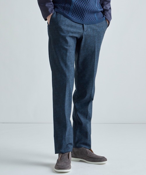 MEN'S BIGI（メンズビギ）の「ヒートパフォーマー ツイードプリント ストレッチパンツ［保温/ハイパワー2wayストレッチ］（その他パンツ・メンズ・ブラック/ネイビー/ライトグレー・03/02/05/01/04）」の3枚目の写真