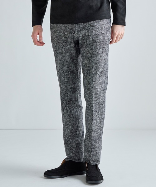 MEN'S BIGI（メンズビギ）の「ヒートパフォーマー ツイードプリント ストレッチパンツ［保温/ハイパワー2wayストレッチ］（その他パンツ・メンズ・ブラック/ネイビー/ライトグレー・03/02/05/01/04）」の2枚目の写真
