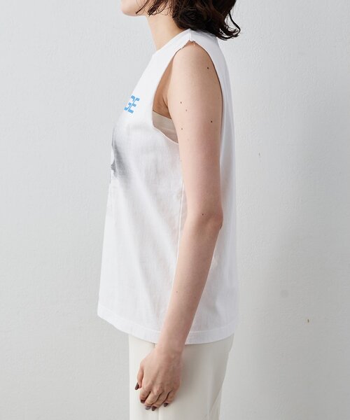 Whim Gazette(ウィムガゼット)の「<WEB限定>【GEMINI】プリントノースリーブプルオーバー(Tシャツ/カットソー・レディース・オフホワイト/チャコールグレー・FREE)」の10枚目の写真