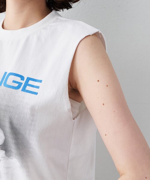 Whim Gazette(ウィムガゼット)の「<WEB限定>【GEMINI】プリントノースリーブプルオーバー(Tシャツ/カットソー・レディース・オフホワイト/チャコールグレー・FREE)」の3枚目の写真