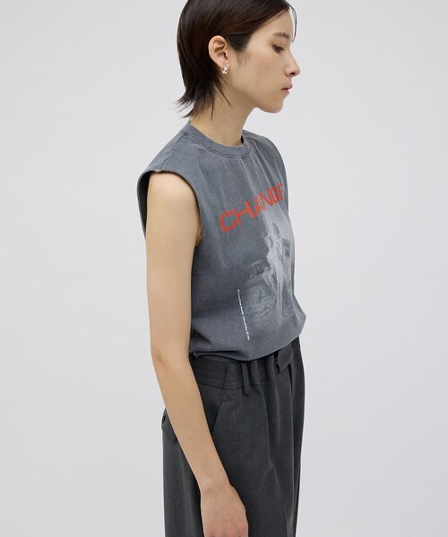 Whim Gazette(ウィムガゼット)の「<WEB限定>【GEMINI】プリントノースリーブプルオーバー(Tシャツ/カットソー・レディース・オフホワイト/チャコールグレー・FREE)」の19枚目の写真