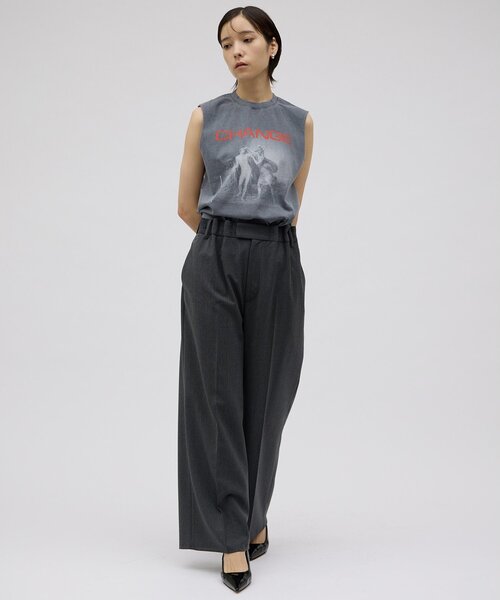 Whim Gazette(ウィムガゼット)の「<WEB限定>【GEMINI】プリントノースリーブプルオーバー(Tシャツ/カットソー・レディース・オフホワイト/チャコールグレー・FREE)」の21枚目の写真