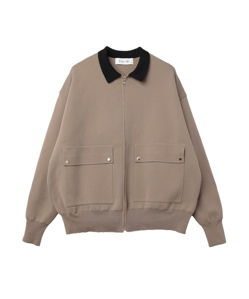CULLNI(クルニ)の「Organic Cotton Smooth Knit Big Pocket Zip Jacket(ブルゾン・メンズ・ブルー/ブラック/ネイビー/アッシュブラウン・2/1/0)」の3枚目の写真