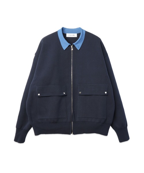 CULLNI(クルニ)の「Organic Cotton Smooth Knit Big Pocket Zip Jacket(ブルゾン・メンズ・ブルー/ブラック/ネイビー/アッシュブラウン・2/1/0)」の4枚目の写真