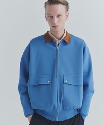 Stretch Fiber Cord Pique Layered Collar Zip Up Blouson（ブルゾン