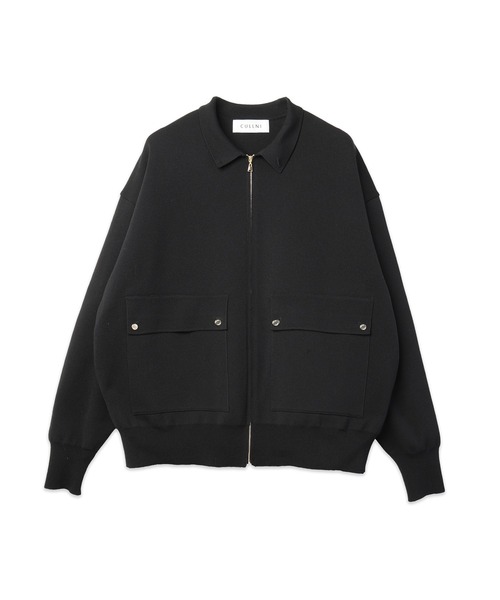 CULLNI(クルニ)の「Organic Cotton Smooth Knit Big Pocket Zip Jacket(ブルゾン・メンズ・ブルー/ブラック/ネイビー/アッシュブラウン・2/1/0)」の2枚目の写真