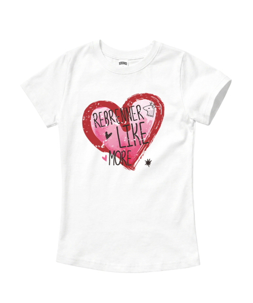 REBRENNER(リブレンナー)の「DTF ピンクハート クールコットン ウィメンズ クロップ 半袖Tシャツ ホワイト(Tシャツ/カットソー・レディース・ホワイト・SMALL/MEDIUM/LARGE)」の3枚目の写真