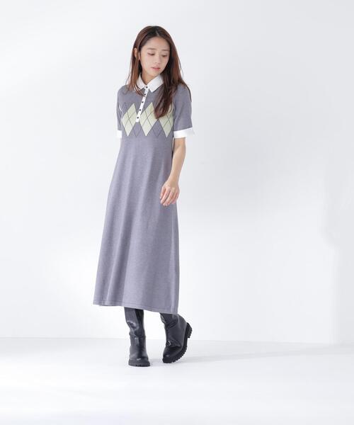 NATURAL BEAUTY BASIC（ナチュラルビューティーベーシック）の「襟付きニットワンピース（ワンピース・レディース・ネイビー/グレー系その他/ブラック系その他2・P/S/MEDIUM）」の17枚目の写真
