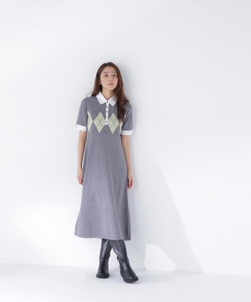 NATURAL BEAUTY BASIC（ナチュラルビューティーベーシック）の「襟付きニットワンピース（ワンピース・レディース・ネイビー/グレー系その他/ブラック系その他2・P/S/MEDIUM）」の19枚目の写真