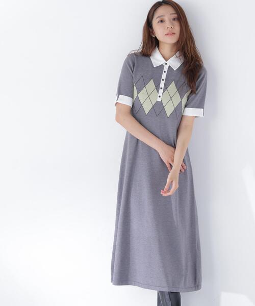 NATURAL BEAUTY BASIC（ナチュラルビューティーベーシック）の「襟付きニットワンピース（ワンピース・レディース・ネイビー/グレー系その他/ブラック系その他2・P/S/MEDIUM）」の20枚目の写真