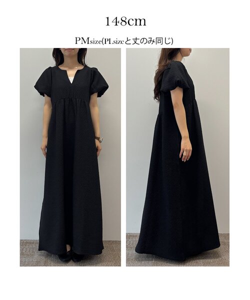 prose verse(プロズヴェール)の「キーネックパフスリーブワンピース(ワンピース・レディース・ブラック・LARGE/PL/PM/MEDIUM)」の10枚目の写真