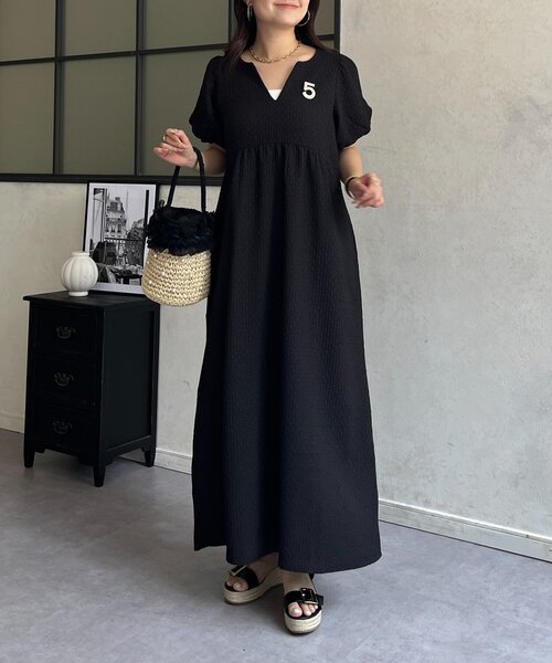prose verse(プロズヴェール)の「キーネックパフスリーブワンピース(ワンピース・レディース・ブラック・LARGE/PL/PM/MEDIUM)」の15枚目の写真