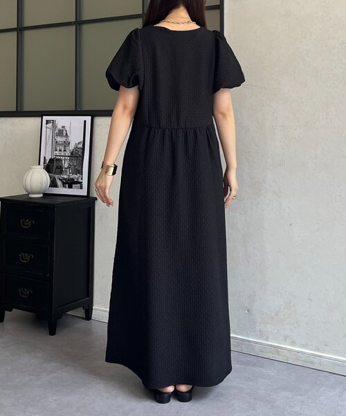 prose verse(プロズヴェール)の「キーネックパフスリーブワンピース(ワンピース・レディース・ブラック・LARGE/PL/PM/MEDIUM)」の3枚目の写真