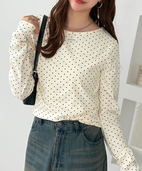 muet.(ミュエ)の「メタルプレート付アソートコンパクトトップス(Tシャツ/カットソー・レディース・グレー系その他/アイボリー/ブラック系その他・MEDIUM/LARGE)」の5枚目の写真