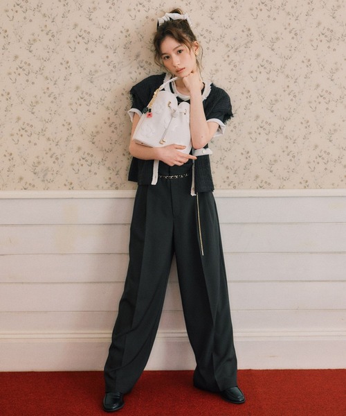 VIS(ビス)の「【MARY QUANT×VIS】デイジーハートカットバッグ(ショルダーバッグ・レディース・ホワイト系その他/ブラック・FREE)」の6枚目の写真