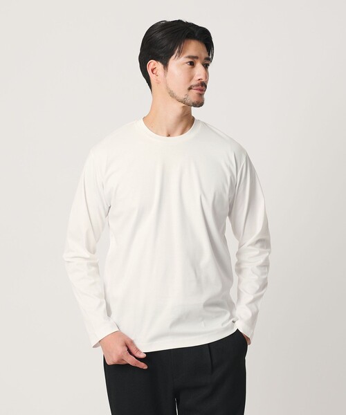 BEAUTY&YOUTH UNITED ARROWS(ビューティーアンドユースユナイテッドアローズ)の「【WEB限定 WARDROBE SMART】NORITAKE スマートフィット カットソー【抗菌・防臭】(Tシャツ/カットソー・メンズ・ホワイト/ブラック・M/XL)」の1枚目の写真
