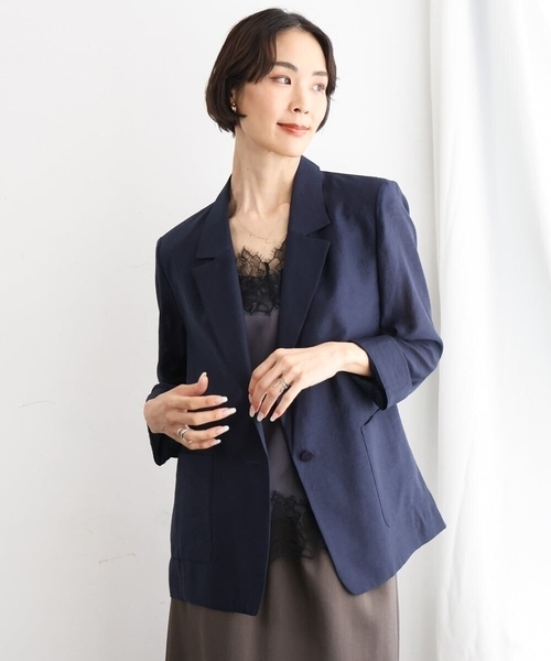 MICHEL KLEIN（ミッシェル・クラン）の「[レイヤードスタイルにおすすめ]レースキャミソール（Tシャツ/カットソー・レディース・チャコールグレー/アイボリー・38）」の16枚目の写真