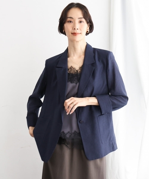 MICHEL KLEIN（ミッシェル・クラン）の「[レイヤードスタイルにおすすめ]レースキャミソール（Tシャツ/カットソー・レディース・チャコールグレー/アイボリー・38）」の17枚目の写真