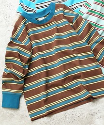 DILASH（ディラッシュ）の「【綿100％】レトロマルチボーダー長袖Tシャツ（Tシャツ/カットソー）」