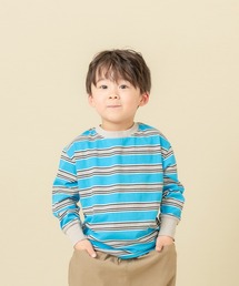 DILASH（ディラッシュ）の「【綿100％】レトロマルチボーダー長袖Tシャツ（Tシャツ/カットソー）」