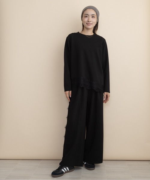 lodie(ロディ)の「【セットアップ可】サイドレース ポンチワイドパンツ(その他パンツ・レディース・ブラック/チャコールグレー・FREE)」の5枚目の写真