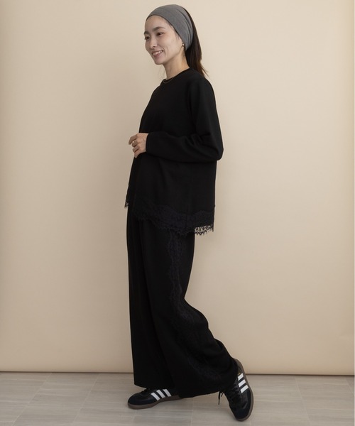 lodie(ロディ)の「【セットアップ可】サイドレース ポンチワイドパンツ(その他パンツ・レディース・ブラック/チャコールグレー・FREE)」の6枚目の写真
