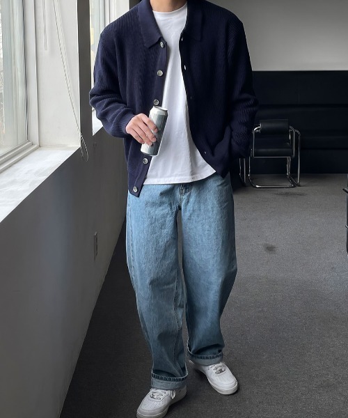 link lot（リンクロット）の「【26年秋冬新作アイテム】襟付きショートカラーカーディガン（カーディガン/ボレロ・メンズ・ネイビー/ブラック/レッド/グリーン・M）」の8枚目の写真