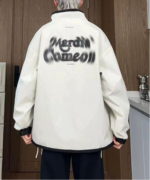 DOUBLE STEAL(ダブルスティール)の「DSバックロゴスプラッシュナイロンライクブルゾン(ブルゾン・メンズ・レッド/ホワイト・SMALL/MEDIUM/LARGE/X-LARGE)」の3枚目の写真