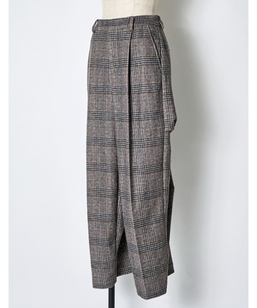 RUMCHE（ラムシェ）の「Curiosity Check Trousers / キュリオシティチェックパンツ（スラックス・レディース・ブラウン・SMALL/MEDIUM）」の4枚目の写真