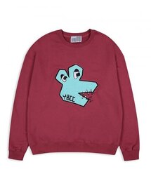 Brushed Overfit Sweatshirt_Dino burgundy