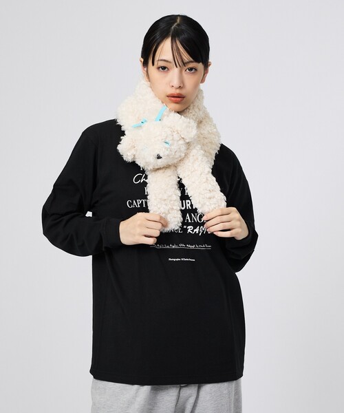Casselini（キャセリーニ）の「【Casselini/キャセリーニ】ドッグモチーフマフラー/犬/ドッグ/マフラー（マフラー・レディース・ブラック/ベージュ/ホワイト/その他・フリー）」の5枚目の写真
