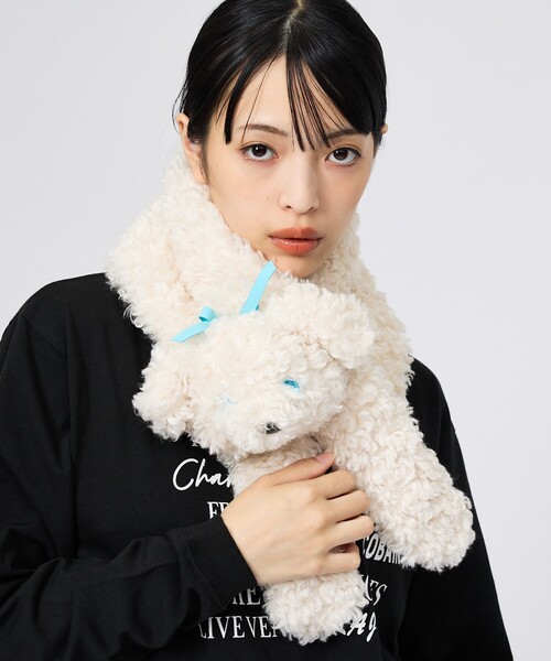 Casselini（キャセリーニ）の「【Casselini/キャセリーニ】ドッグモチーフマフラー/犬/ドッグ/マフラー（マフラー・レディース・ブラック/ベージュ/ホワイト/その他・フリー）」の7枚目の写真