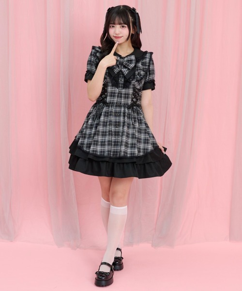 Secret Honey(シークレットハニー)の「サイドレースアップバッスルワンピース(ワンピース・レディース・レッド/ブラック・MEDIUM)」の8枚目の写真