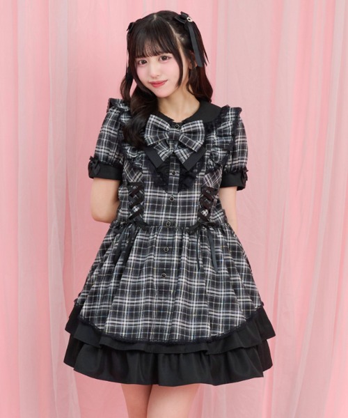 Secret Honey(シークレットハニー)の「サイドレースアップバッスルワンピース(ワンピース・レディース・レッド/ブラック・MEDIUM)」の9枚目の写真