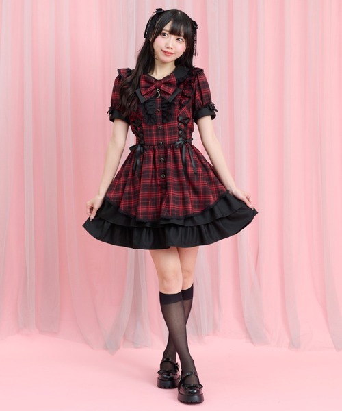 Secret Honey(シークレットハニー)の「サイドレースアップバッスルワンピース(ワンピース・レディース・レッド/ブラック・MEDIUM)」の3枚目の写真