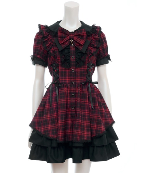 Secret Honey(シークレットハニー)の「サイドレースアップバッスルワンピース(ワンピース・レディース・レッド/ブラック・MEDIUM)」の6枚目の写真