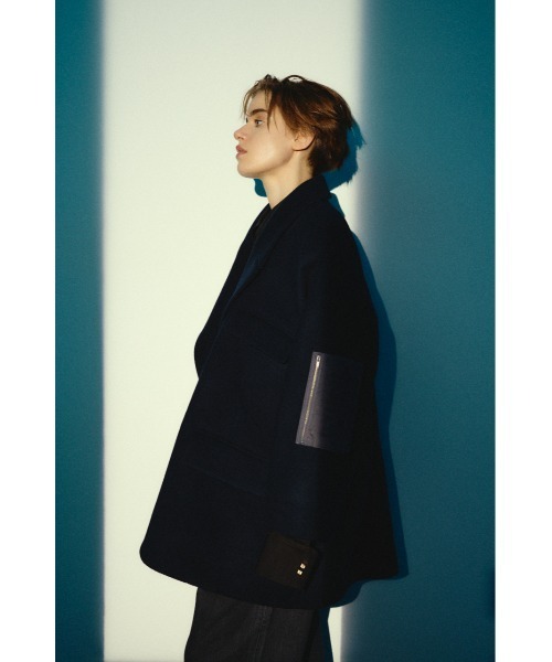 RIM.ARK（リムアーク）の「【26FW OUTER PRE ORDER】Big size single CT(ビッグ サイズ シングル コート)（その他アウター・レディース・グレー/ネイビー・FREE）」の2枚目の写真
