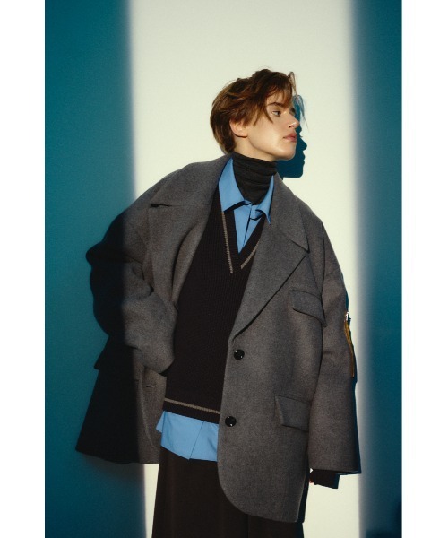 RIM.ARK（リムアーク）の「【26FW OUTER PRE ORDER】Big size single CT(ビッグ サイズ シングル コート)（その他アウター・レディース・グレー/ネイビー・FREE）」の7枚目の写真