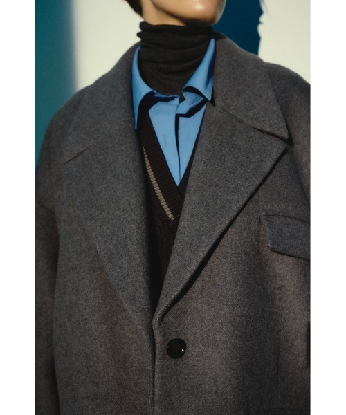 RIM.ARK（リムアーク）の「【26FW OUTER PRE ORDER】Big size single CT(ビッグ サイズ シングル コート)（その他アウター・レディース・グレー/ネイビー・FREE）」の9枚目の写真