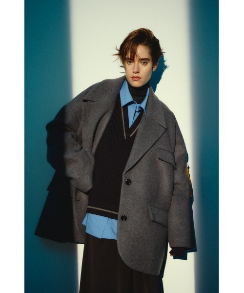 RIM.ARK（リムアーク）の「【26FW OUTER PRE ORDER】Big size single CT(ビッグ サイズ シングル コート)（その他アウター・レディース・グレー/ネイビー・FREE）」の16枚目の写真