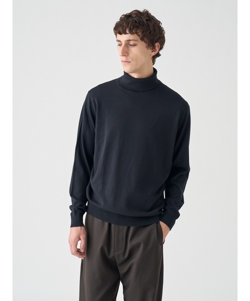 JOHN SMEDLEY(ジョンスメドレー)の「タートルネック長袖ニットプルオーバー(ニット/セーター・メンズ・ブラック・L)」の1枚目の写真