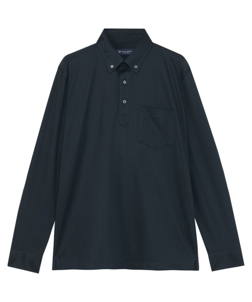 TOKYO SHIRTS(トウキョウシャツ)の「ビズポロ ポロシャツ 長袖 綿100%(ポロシャツ・メンズ・ネイビー・S/L/LL/XL)」の1枚目の写真