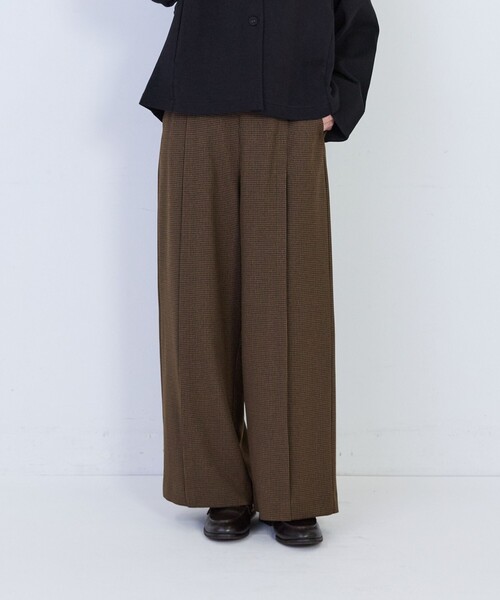 conges payes ADIEU TRISTESSE(コンジェ ペイエ アデュートリステス)の「タックラインパンツ(その他パンツ・レディース・ネイビー/チェック・38)」の2枚目の写真