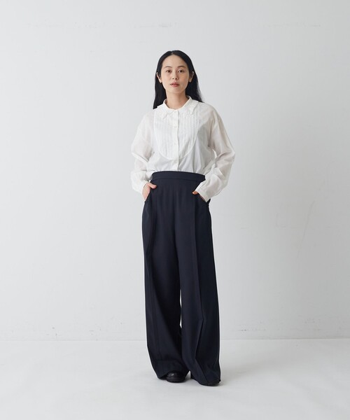 conges payes ADIEU TRISTESSE(コンジェ ペイエ アデュートリステス)の「タックラインパンツ(その他パンツ・レディース・ネイビー/チェック・38)」の3枚目の写真