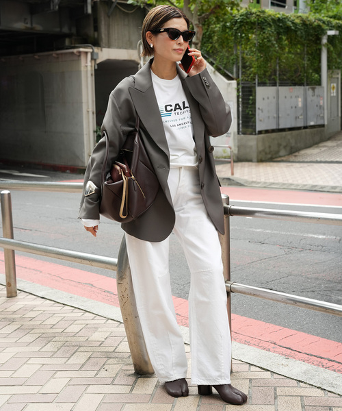 CALUX(キャラクス)の「【CALUX/キャラクス】BIG ロングスリーブ Tシャツ(Tシャツ/カットソー・レディース・ホワイト・FREE)」の14枚目の写真